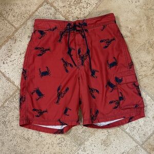 Nautica Red Lobster Print Board Shorts